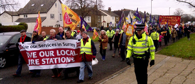Hundreds March to Protest Against Fire Station Closures